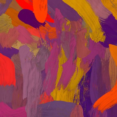 Tuval el yapımı yağlıboya. Renkli doku. Fırça darbeleri.