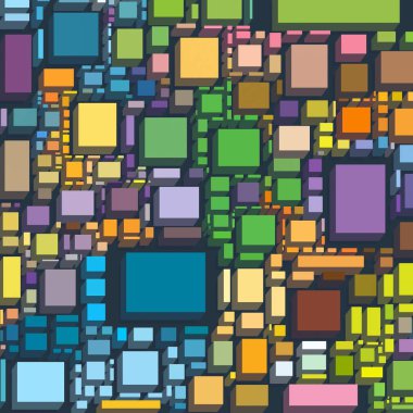 Soyut sanat dokusu. Kareler ile renkli doku. Modern sanat eserleri. Renkli görüntü