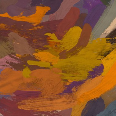 Tuval el yapımı yağlıboya. Renkli doku. Fırça darbeleri.