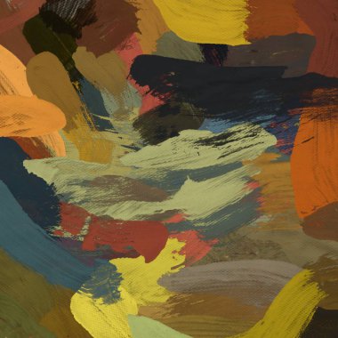 Tuval el yapımı yağlıboya. Renkli doku. Fırça darbeleri. Renkli görüntü. Modern sanat. Çağdaş sanat.