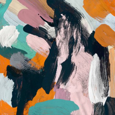 Tuval el yapımı yağlıboya. Renkli doku. Fırça darbeleri. Renkli görüntü. Modern sanat. Çağdaş sanat.