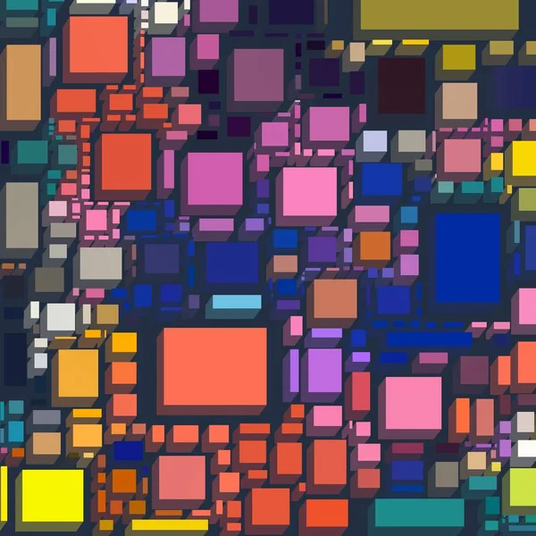 Soyut sanat dokusu. Kareler ile renkli doku. Modern sanat eserleri. Renkli görüntü