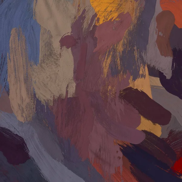 Tuval el yapımı yağlıboya. Renkli doku. Fırça darbeleri.