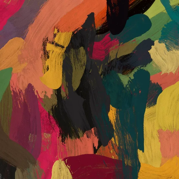 Tuval el yapımı yağlıboya. Renkli doku. Fırça darbeleri. Renkli görüntü. Modern sanat. Çağdaş sanat.