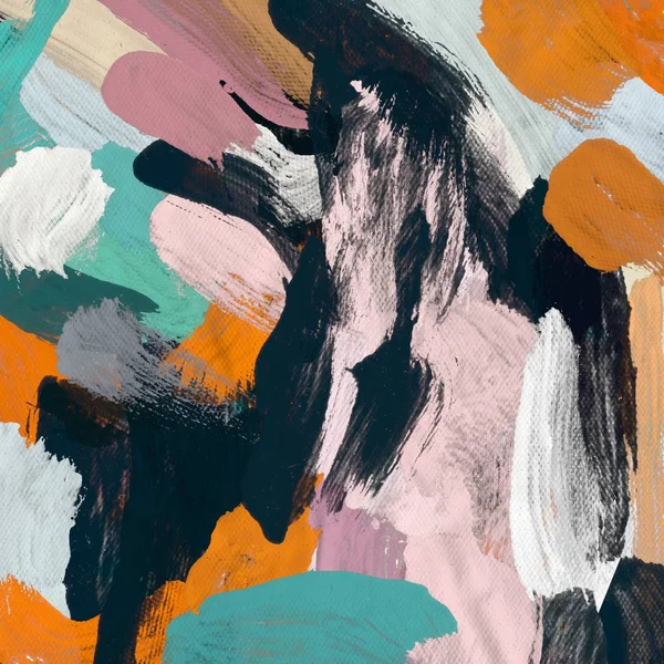 Tuval el yapımı yağlıboya. Renkli doku. Fırça darbeleri. Renkli görüntü. Modern sanat. Çağdaş sanat.