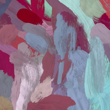 Tuval el yapımı yağlıboya. Renkli doku. Fırça darbeleri.