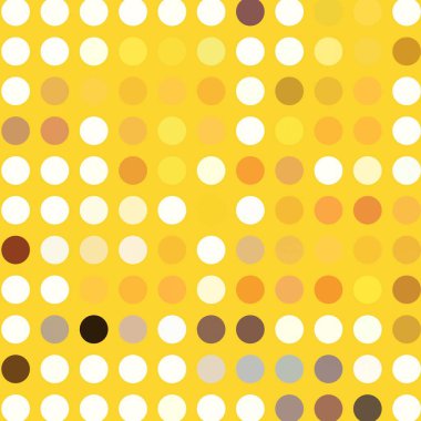 Dairelerden oluşan hafif turuncu vektör çizimi. İşiniz için noktalı gradyan tasarımı. Renkli benekli yarım ton biçiminde yaratıcı geometrik arkaplan.