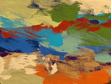 El yapımı tuvale yağlı boya. Soyut sanat dokusu. Renkli doku. Modern sanat eserleri. Yağlı boya darbeleri. Fırça darbeleri. Modern sanat. Çağdaş sanat. Sanatsal tuval.  