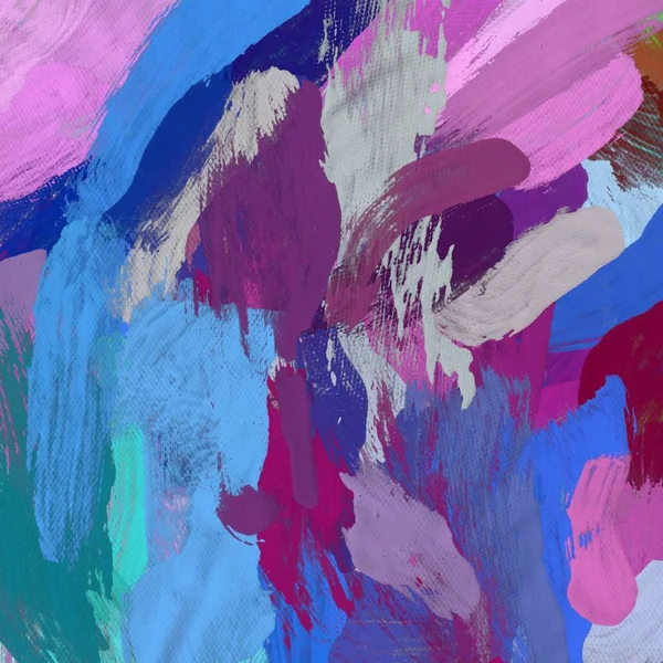 Tuval el yapımı yağlıboya. Renkli doku. Fırça darbeleri. Renkli görüntü. Modern sanat. Çağdaş sanat.