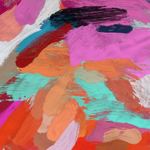 Tuval el yapımı yağlıboya. Renkli doku. Fırça darbeleri. Renkli görüntü. Modern sanat. Çağdaş sanat.