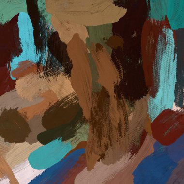 Tuval el yapımı yağlıboya. Renkli doku. Fırça darbeleri. Renkli görüntü. Modern sanat. Çağdaş sanat.