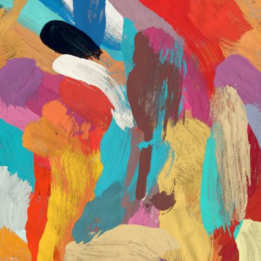 Tuval el yapımı yağlıboya. Renkli doku. Fırça darbeleri. Renkli görüntü. Modern sanat. Çağdaş sanat.