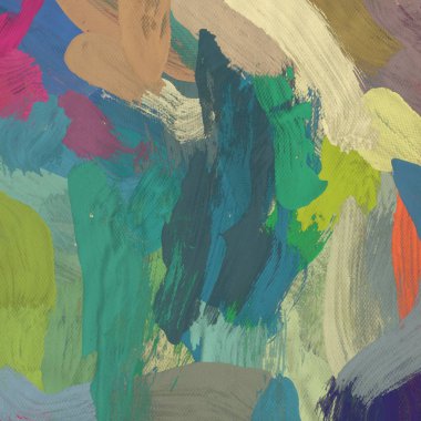 Tuval el yapımı yağlıboya. Renkli doku. Fırça darbeleri. Renkli görüntü. Modern sanat. Çağdaş sanat.