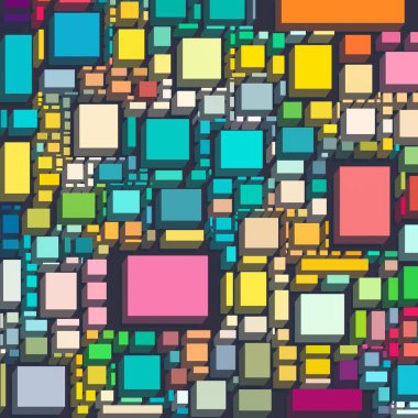 Soyut sanat dokusu. Kareler ile renkli doku. Modern sanat eserleri. Renkli görüntü