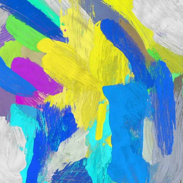 Tuval el yapımı yağlıboya. Renkli doku. Fırça darbeleri. Renkli görüntü. Modern sanat. Çağdaş sanat.