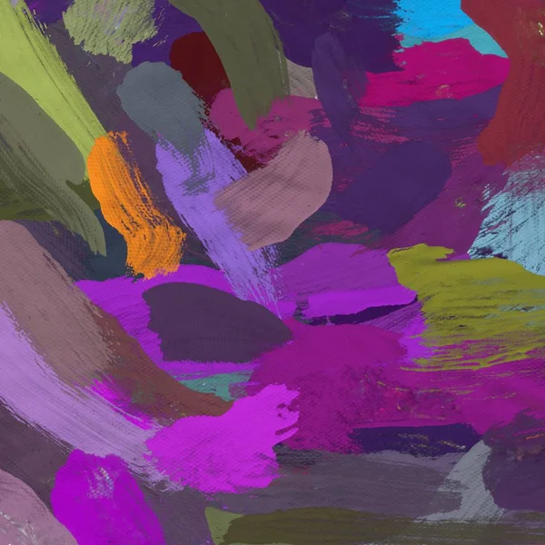 Tuval el yapımı yağlıboya. Renkli doku. Fırça darbeleri. Renkli görüntü. Modern sanat. Çağdaş sanat.