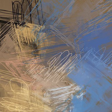 Soyut arka plan sanatı. 2d illüstrasyon. Etkileyici el yağlıboya çizilmiş. Tuval üzerine fırça darbeleri. Modern sanat. Çok renkli arka plan. Çağdaş sanat. Ifa -de. Sanatsal dijital palet.