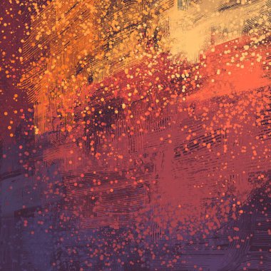 Soyut arka plan sanatı. 2d illüstrasyon. Etkileyici el yağlıboya çizilmiş. Tuval üzerine fırça darbeleri. Modern dijital sanat. Çok renkli arka plan. Çağdaş sanat. Ifa -de. Popüler sanat.