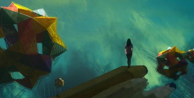 metin için alanı olan soyut kavramsal yaratıcı arkaplan 