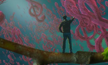 metin için alanı olan soyut kavramsal yaratıcı arkaplan 