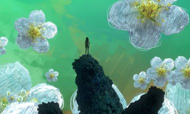 metin için alanı olan soyut kavramsal yaratıcı arkaplan 