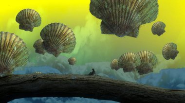 Okyanustaki tropikal bir balığın sualtı çekimi.