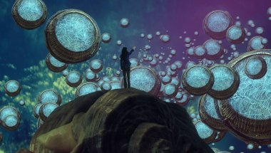 metin için alanı olan soyut kavramsal yaratıcı arkaplan 