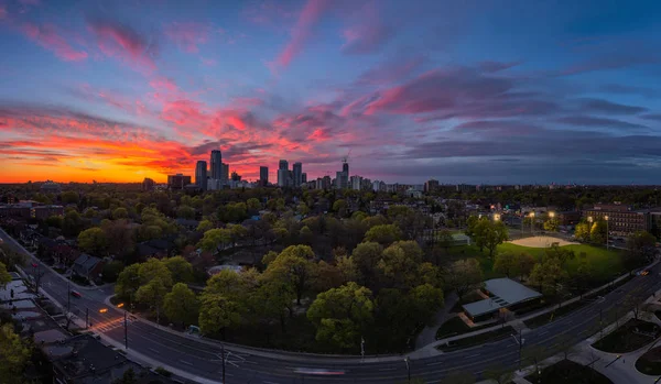 Midtown Toronto Panorama Durante Puesta Del Sol —  Fotos de Stock