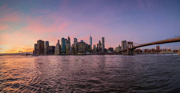 Manhattan Panorama Sunset — Stock Photo, Image