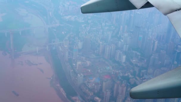 Avión Volando Aire Video Aéreo Paisajes Gran Altitud Fuera Ventana — Vídeo de stock