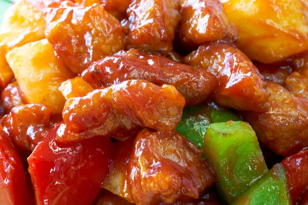 Traditional Cantonese Chinese food, sweet and sour pork, sweet and sour pork