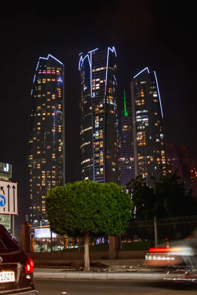 Cidade Oriental Noite Nas Luzes — Fotografia de Stock