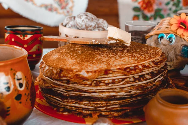 Muchos Panqueques Para Shrovetide — Foto de Stock