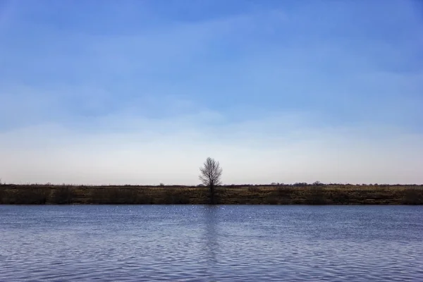 Woda Jezioro Niebieski Minimalne — Zdjęcie stockowe