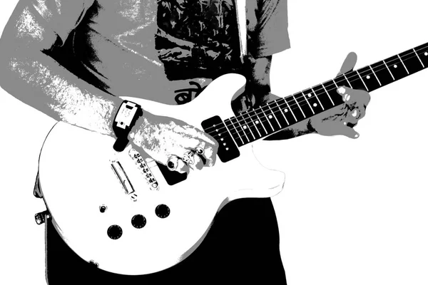 ジャズ フェスティバル中にステージ上のギター プレーヤー — ストック写真