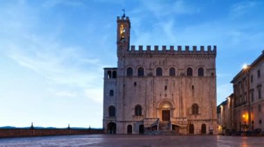 Görüntü yönetmeni 4k. Palazzo dei Consoli, Konsolos Sarayı, Gubbio İtalya
