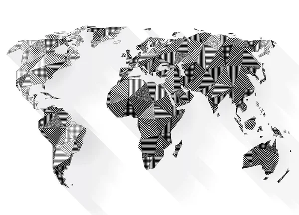 Abstraktní Geometrická Mapa Země Nízké Tvary Poly Stylu Vytvořené Paralelními — Stockový vektor