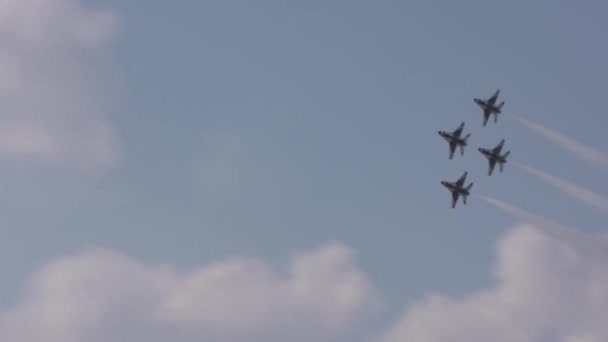 Zwolnionym Tempie Zobacz United States Air Force Eskadry Latające Nad — Wideo stockowe