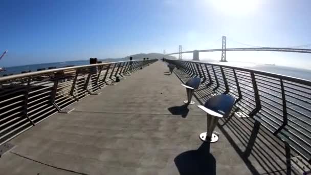 Early morning at Pier 14, San Francisco — Stock Video