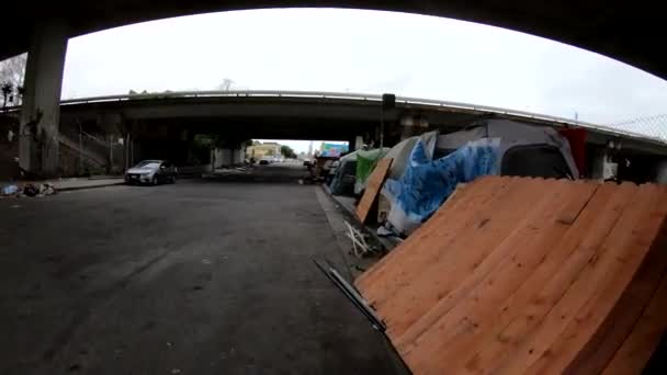 Zelte auf Bürgersteig in San Francisco, Kalifornien — Stockvideo