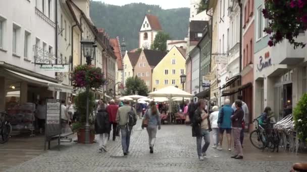 Människor Som Gick Gågata Tyskland — Stockvideo