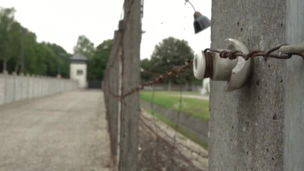 Drahtzaun Konzentrationslager — Stockvideo