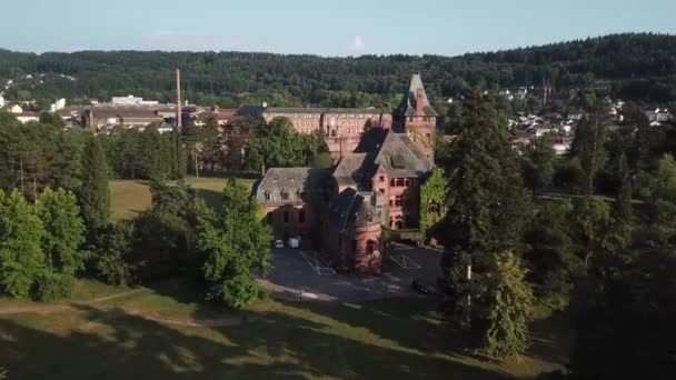 Drone Nad Latający Starych Budynków Niemczech — Wideo stockowe