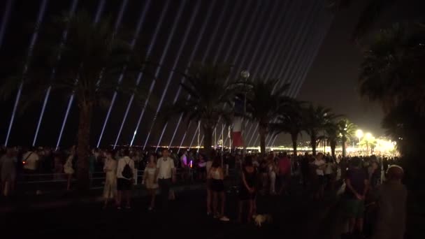 People during a light show in Paris — Stock Video