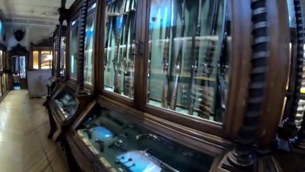 Interior View Gun Shop Italy — Stock Video