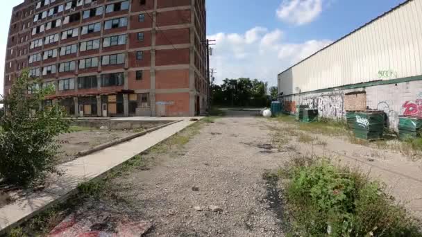 Vista del área abandonada en Detroit — Vídeo de stock