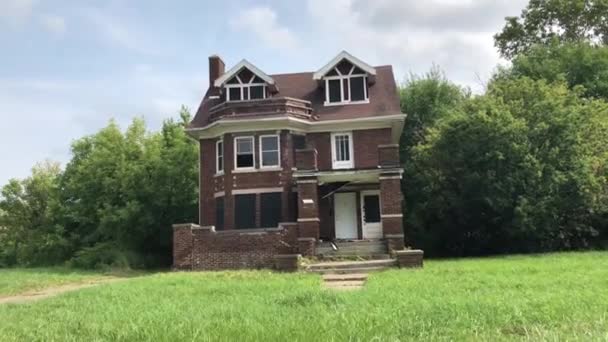 Duża rezydencja opuszczonych w Detroit — Wideo stockowe