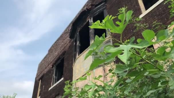 Casa en Detroit después de un gran incendio — Vídeo de stock