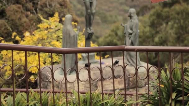 Statue Jesus Christ Crucified Monastery Colombia — Stock Video