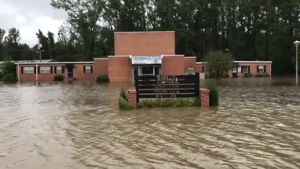 Überschwemmung Robeson County Während Hurrikan Florence — Stockvideo